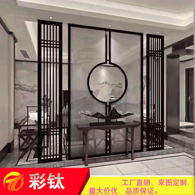 上海不锈钢屏风拉丝黑钛钛金激光雕刻激光镂空工程酒店KTV装修