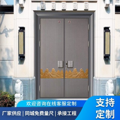 厂家防爆铸铝装甲门不锈钢仿卡门防盗家用别墅入户轻奢铝雕卡式门