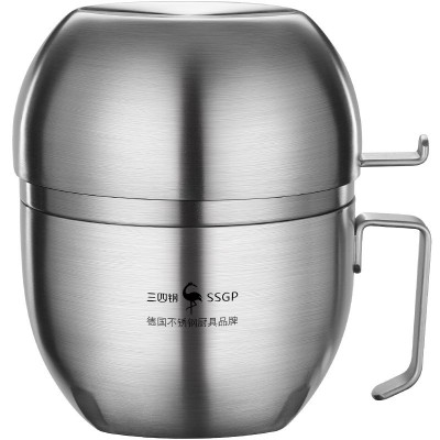 SSGP 304不锈钢饭盒上班族便当餐盒学生食堂保温防烫快餐杯泡面碗图4