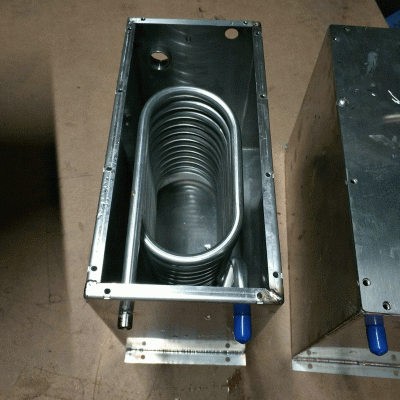 厂家定制不锈钢方形盘管蒸发器水箱 方形冷水机蒸发器弯管加工
