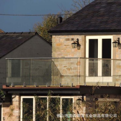 不锈钢304栏杆 别墅走廊透明玻璃护栏 室外阳台栏杆