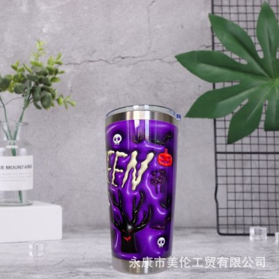 20oz冰霸杯万圣节水杯304不锈钢双层汽车杯保温杯咖啡杯节日礼品图3